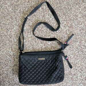 Tommy Hilfiger Black Quilted Crossbody Pouch